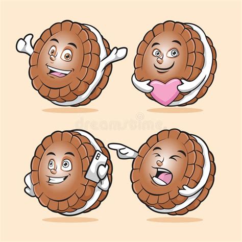 шоколадное печенье талисман Иллюстрация штока - иллюстрации ...