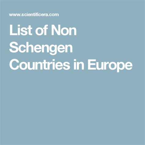 List of Non Schengen Countries in Europe | Europe, Country, List