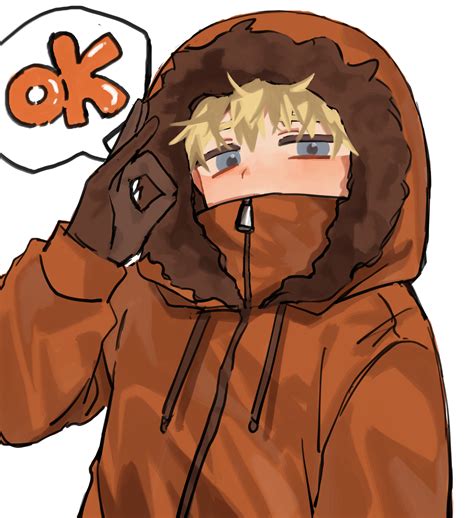 Ringodaisk Kenny Mccormick South Park Highres 1boy Blonde Hair Blue Eyes Covered Mouth