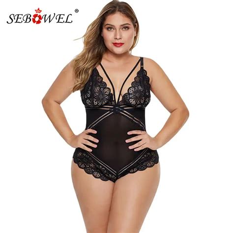 Comeonlover Sexy Body Deluxe Satin Lace Stitching Sexy Clothes Bodysuit