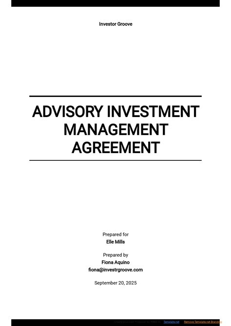 advisory investment management agreement template  word google docs