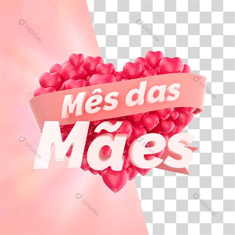 Selo 3D Dia Das Mães PSD PNG Fundo Transparente download Designi