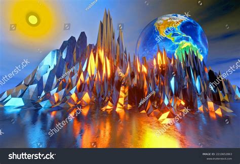 3d Rendering World Landscape Rocks Earth Stock Illustration 2210652863