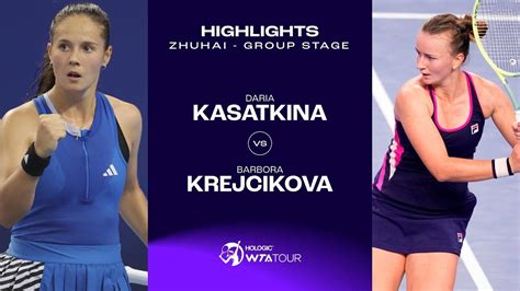 Daria Kasatkina Vs Barbora Krejcikova 2023 Zhuhai Group Stage WTA