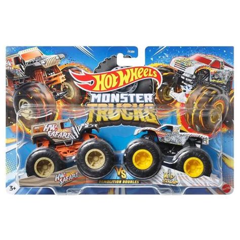 Hot Wheels Monster Truck Set 2 Masini Scara 1 La 64 Hw Safari Si Wild Streak MTFYJ64 HNX26