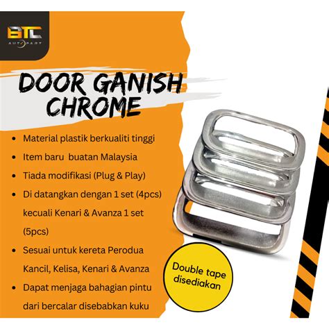 Door Handle Garnish Chrome Perodua Kancil Kelisa Avanza Kenari Curve