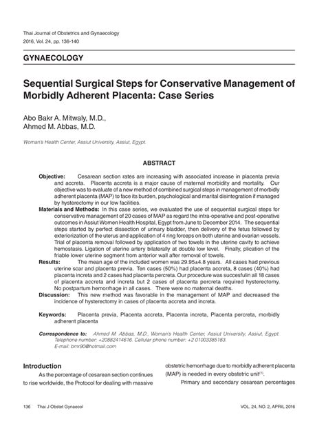 Pdf Sequential Surgical Steps For Conservative Management Of Morbidly