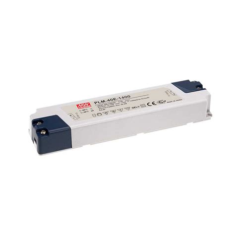 Driver LED MEAN WELL PLM 40E 1400 IP30 Corriente Constante PFC