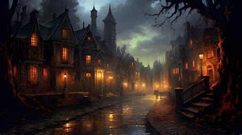 Premium AI Image | Halloween night scene with haunted castle spooky background