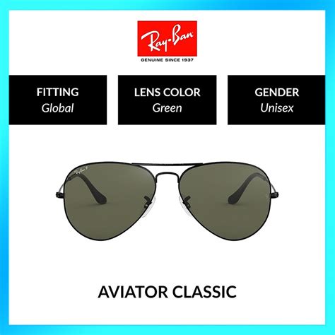 ของแท้ 100 Ray Ban Aviator แว่นตากันแดด เลนส์โพลาไรซ์ โลหะ ขนาดใหญ่