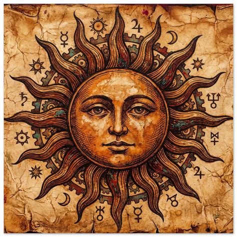 Vintage Sun Alchemy Art Print Etsy