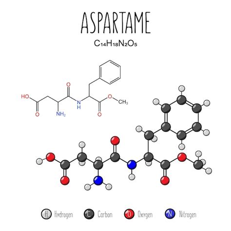 Representación De Aspartamo Fórmula Esquelética E Ilustración De