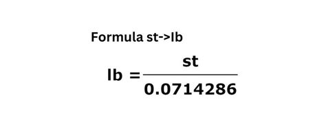 Stone To Lbs(Pounds) Unit Conversion Table Chart