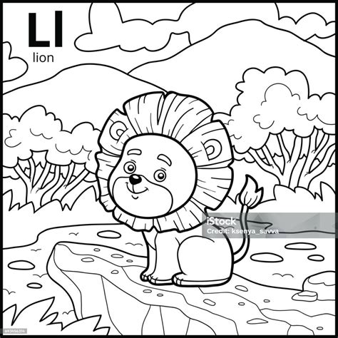 Coloring Book Colorless Alphabet Letter L Lion Stock Illustration - Download Image Now - Africa ...