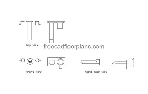 wall mounted tap  cad drawings