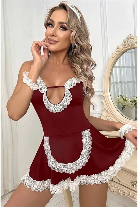 SiaLess Lingerie Kadın Hizmetçi Seksi Elbise Gecelik Fiyatı Yorumları Trendyol