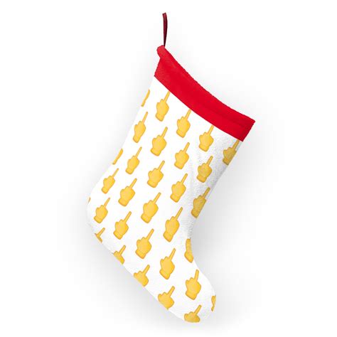 Yellow Middle Finger Fuck You Emoji Christmas Stockings Toddities