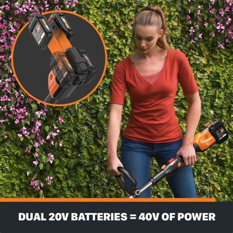 Worx Wg184 40v Cordless String Trimmer And Wheeled Edger