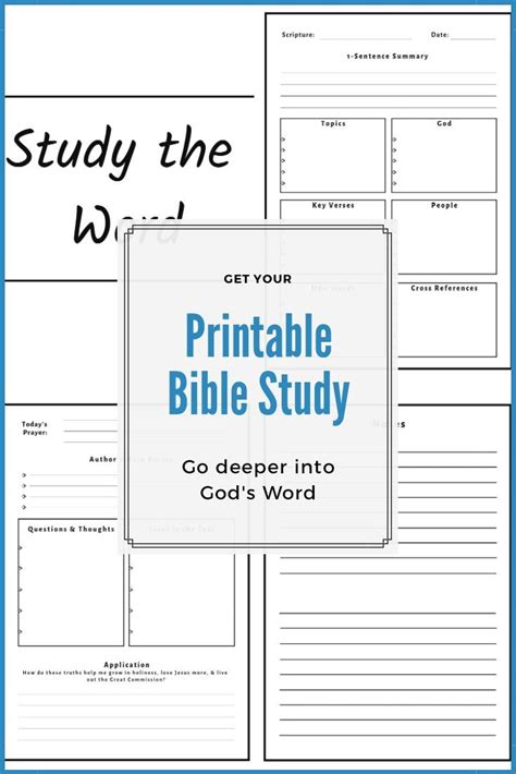 Bible Study Printable Lessons