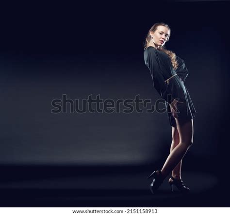 Beautiful Sexy Brunette Girl Posing On Stock Photo Shutterstock