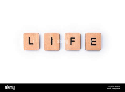 The Word Life Spelt With Wooden Letter Tiles Stock Photo Alamy