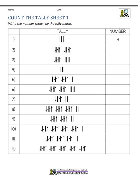 Tally Chart Worksheets