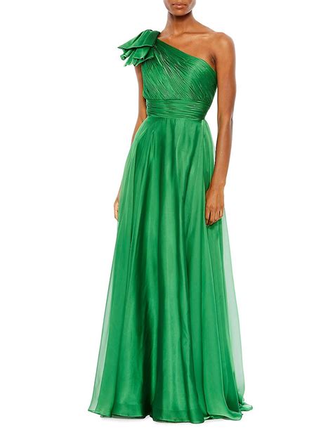 Mac Duggal One Shoulder Gown In Green Lyst