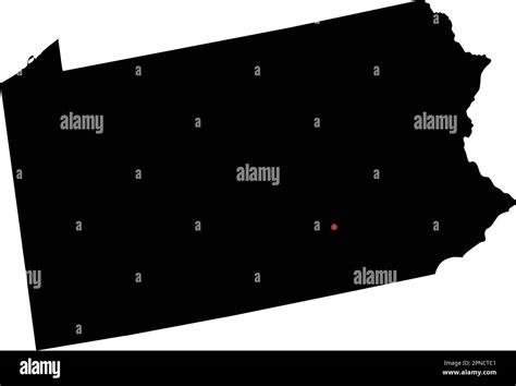 Mapa Muy Detallado De La Silueta De Pensilvania Imagen Vector De Stock