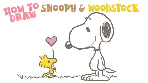 How To Draw Snoopy And Woodstock Step By Step Peanuts Youtube