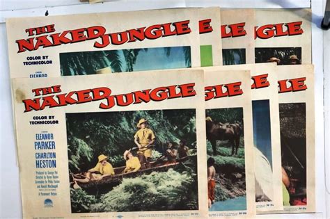 Original Lobby Cards The Naked Jungle Set Of Charlton Heston Eleanor Parker