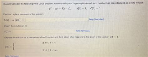 Solved 1 Point Consider The Following Initial Value