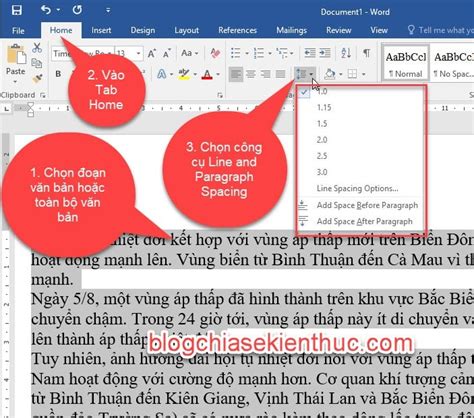 cach gian dong trong word gian doan trong word chuan nhat