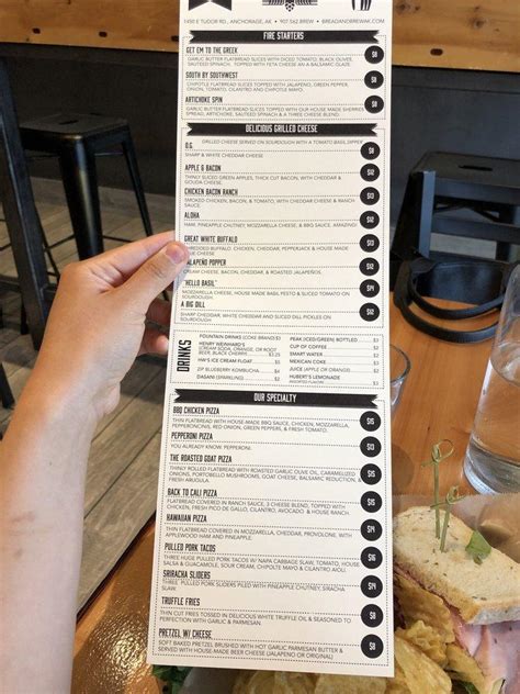 Menu At Bread And Brew Pub And Bar Anchorage