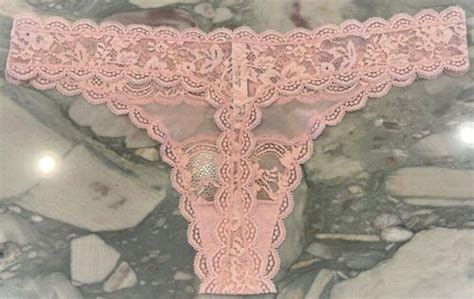 New Victoria Secret Dream Angels Floral Lace And Mesh Thong Demure Pink Xl Ebay