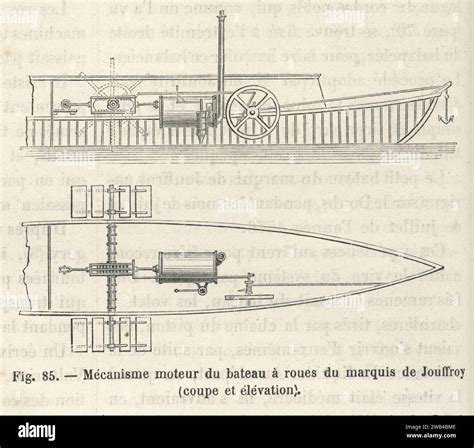 Diagramm Der Pyroscaphe Das Erste Dampfschiff Das 1783 Von Claude