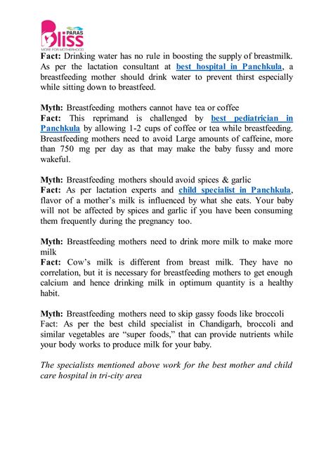 Breaking 5 myths around breastfeeding mother's diet | DOCX