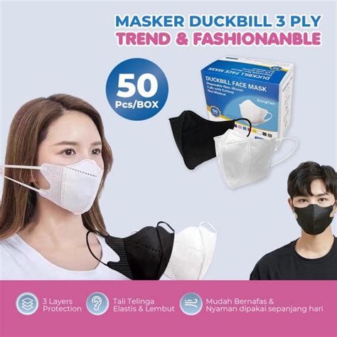 Masker Duckbill Facemask Garis Ply Box Isi Pcs Lazada Indonesia