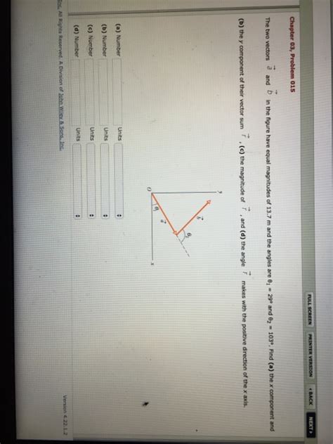 Solved The Two Vectors A And B In The Figure Have Equal