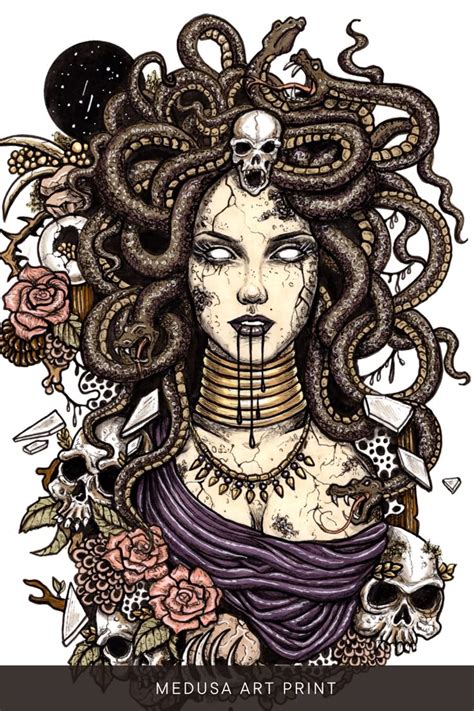 Medusa Art Print Greek Mythology Etsy In 2023 Medusa Art Medusa