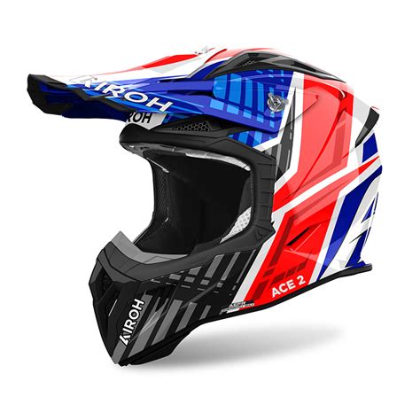 Airoh Aviator Ace 2 Proud Helmet Blue Red AV22P18 Offroad Helmets ...
