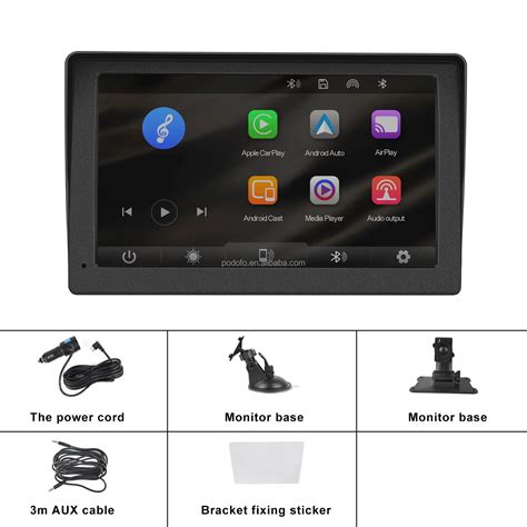 Podofo Portable Wireless Carplay Android Auto Car Radio Autoestereo