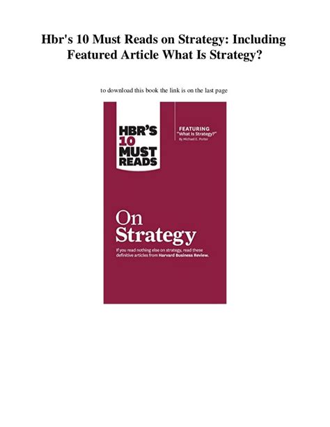 Download Hbrs 10 Must Reads On Strategy Including Featured Articl