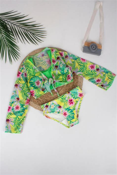 TRENDİMİZBİR Kız Çocuk Çiçek Desenli Pareolu Bikini Fiyatı Yorumları Trendyol