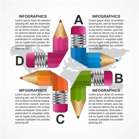 Premium Vector Infographics Template With Pencil