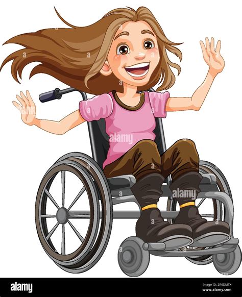 Happy Disabled Person in Wheelchair illustration Stock Vector Image ...