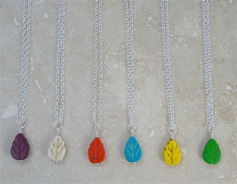 POPULAR LEAF NECKLACE Leaf Jewelry Selection of Colors