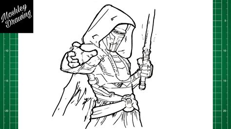 How To Draw Darth Revan From Star Wars Youtube