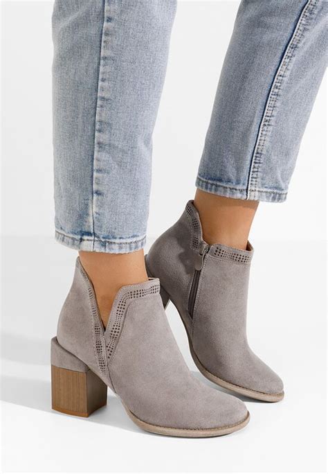 botine de vara camelia gri zapatos