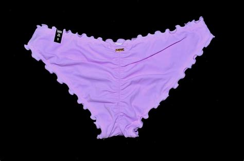 Victoria S Secret Pink Purple Cheeky Ruched Ruffle Bikini Bottom Small S New