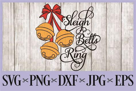 Sleigh Bells Ring Svg Png Dxf Eps  Holly Berries 75148 Svgs